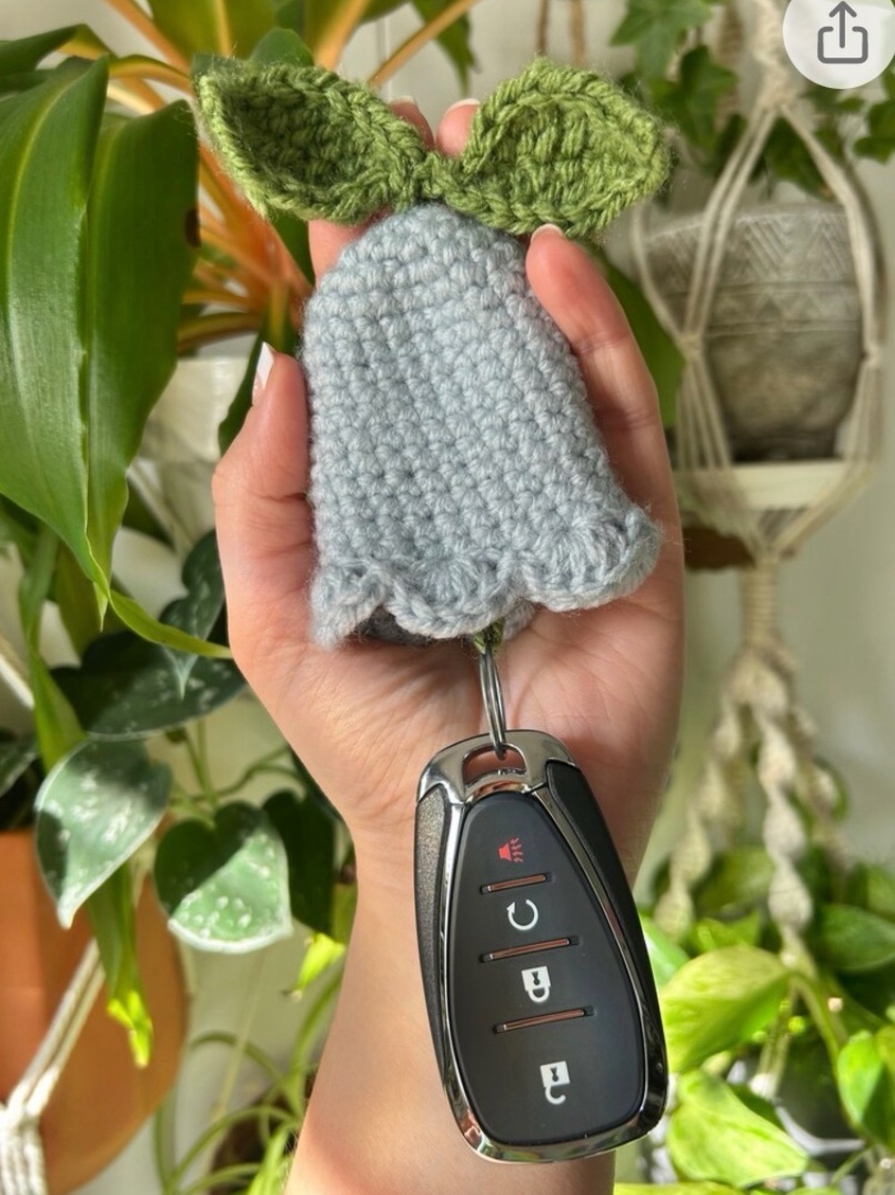 🌷🌼Handmade Crochet Tulip Key-holder